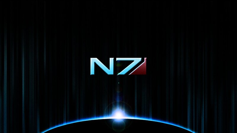 N7 Logo on Dark Background — Black, Dramatic, Digital Art, Planet