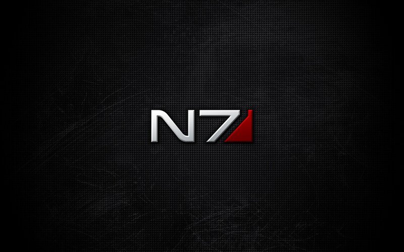 N7 Logo on Textured Background — Black