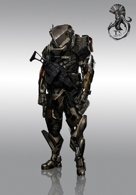 N7 soldier in futuristic armor