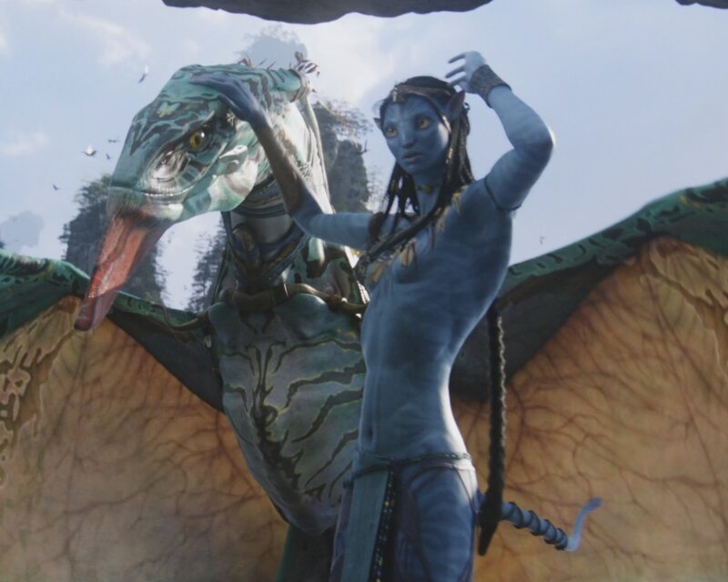 Na'vi and banshee on Pandora