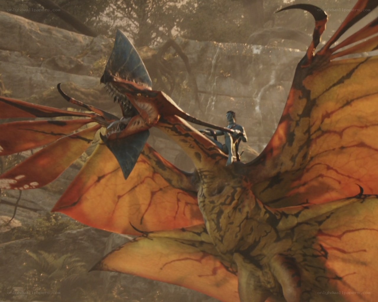 Na'vi riding a banshee