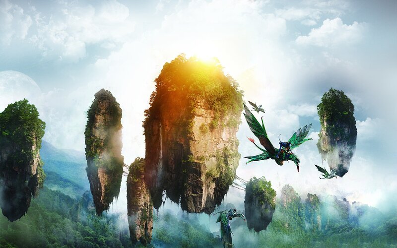 Na'vi Riding Banshees — Green, Dramatic, Afternoon