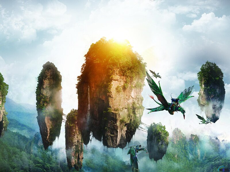 Na'vi Riding Banshees — Green, Dramatic