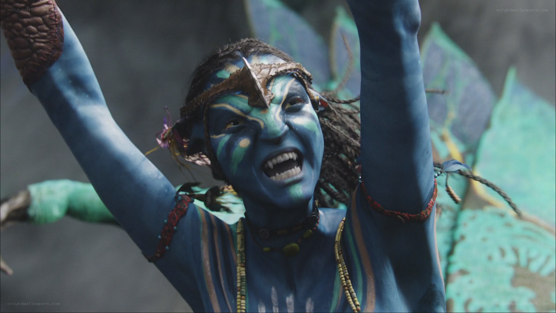 Na'vi warrior in battle cry