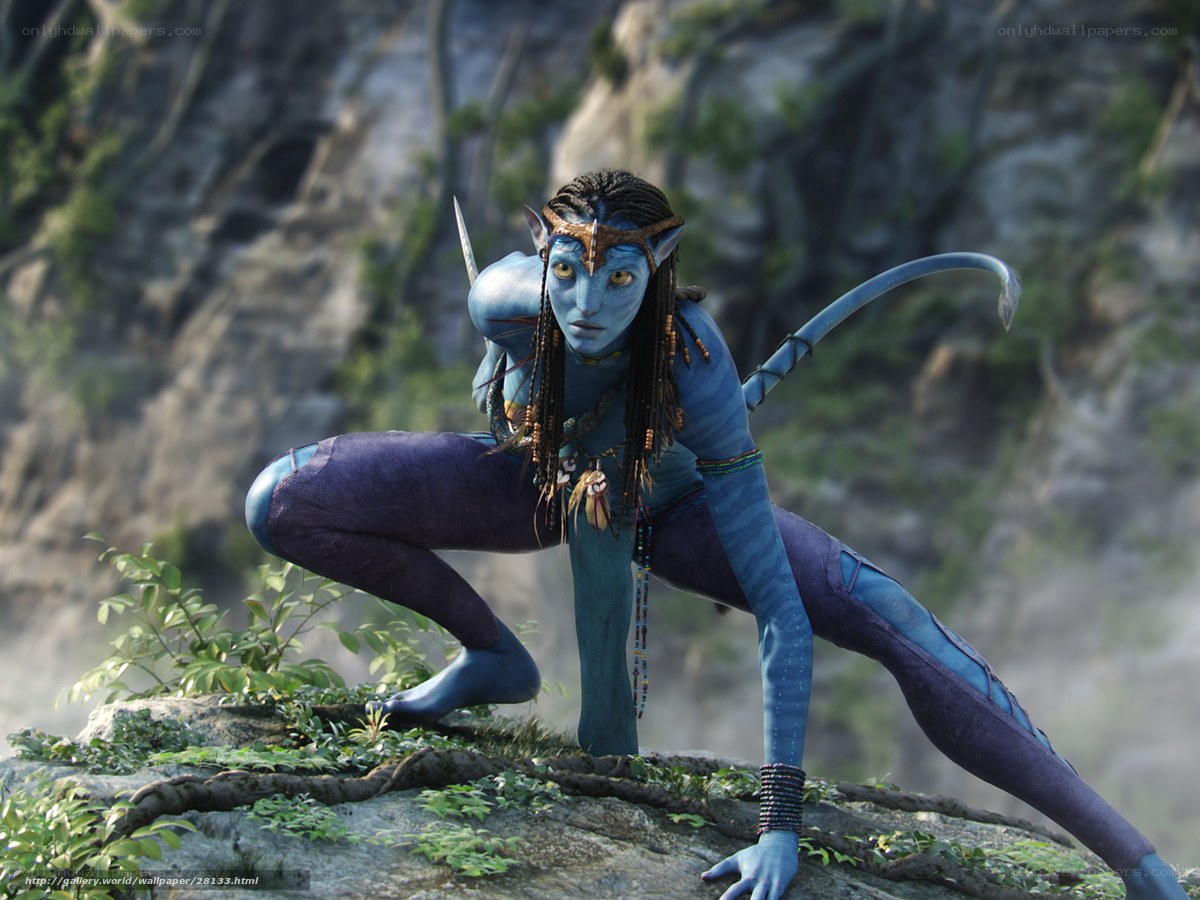 Na'vi warrior in crouched stance