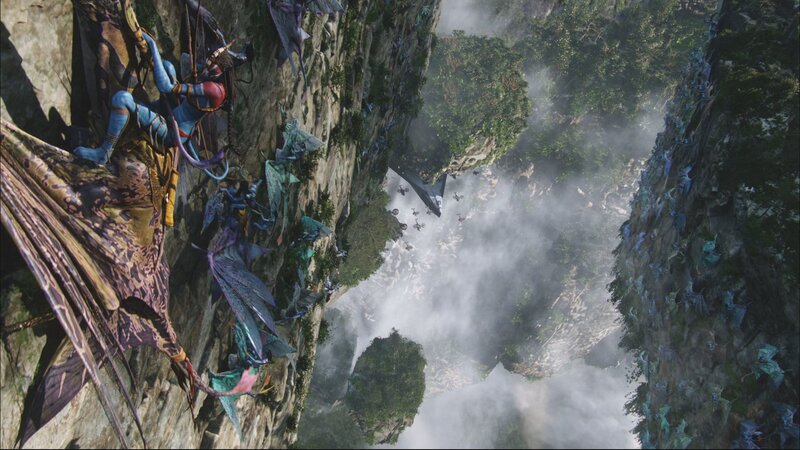 Na'vi warriors scaling cliff