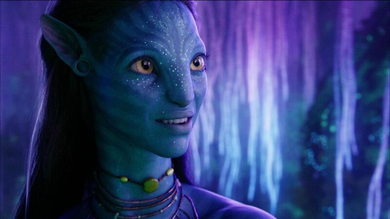 Na'vi woman in bioluminescent forest