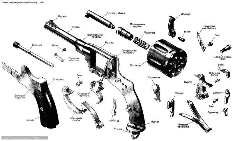 Nagant revolver exploded view