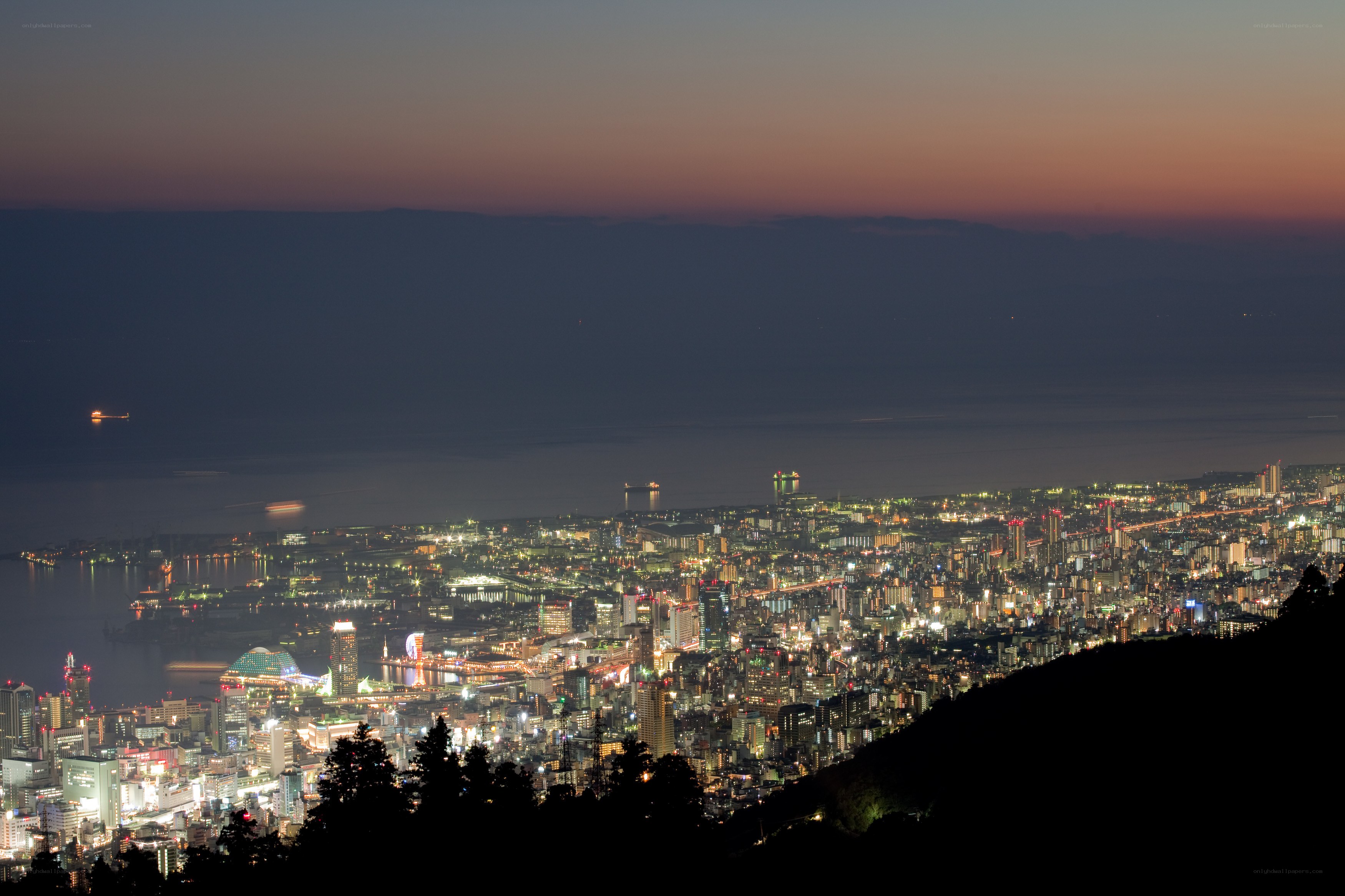 Nagasaki city at dusk