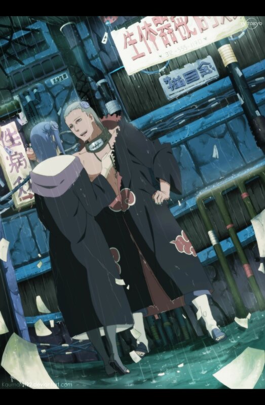 Nagato and Konan in the rain