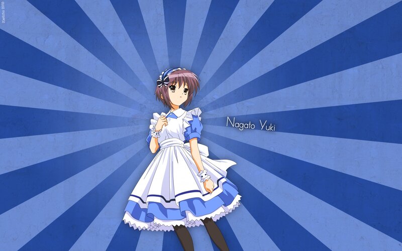 Nagato Yuki in a maid outfit