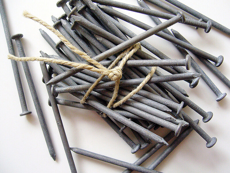 Nails tied with twine