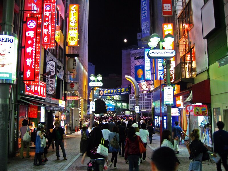 Nakagawa Center-cho at night