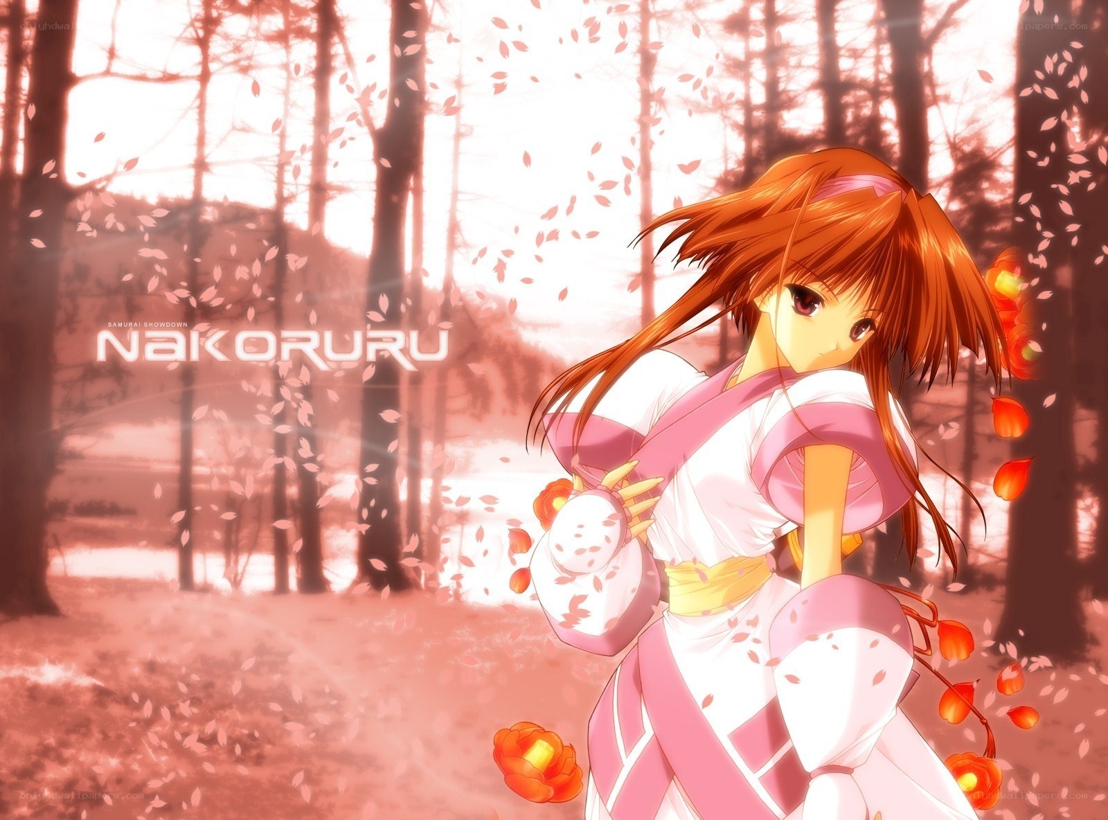 Nakoruru in a cherry blossom forest