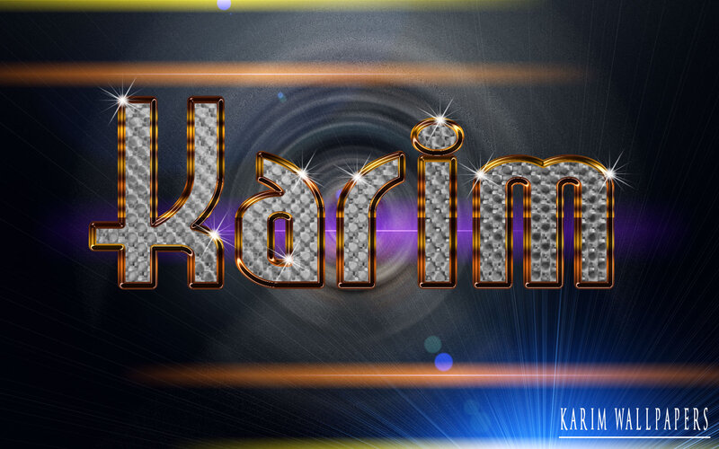 Name Karim in Glittery Text