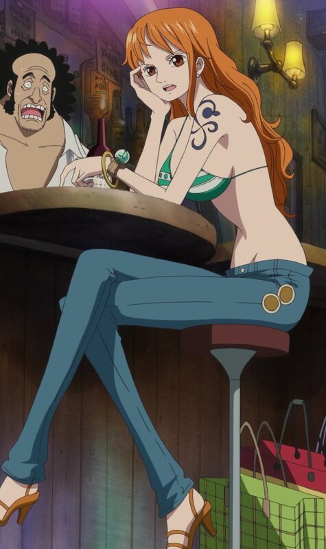 Nami at a bar