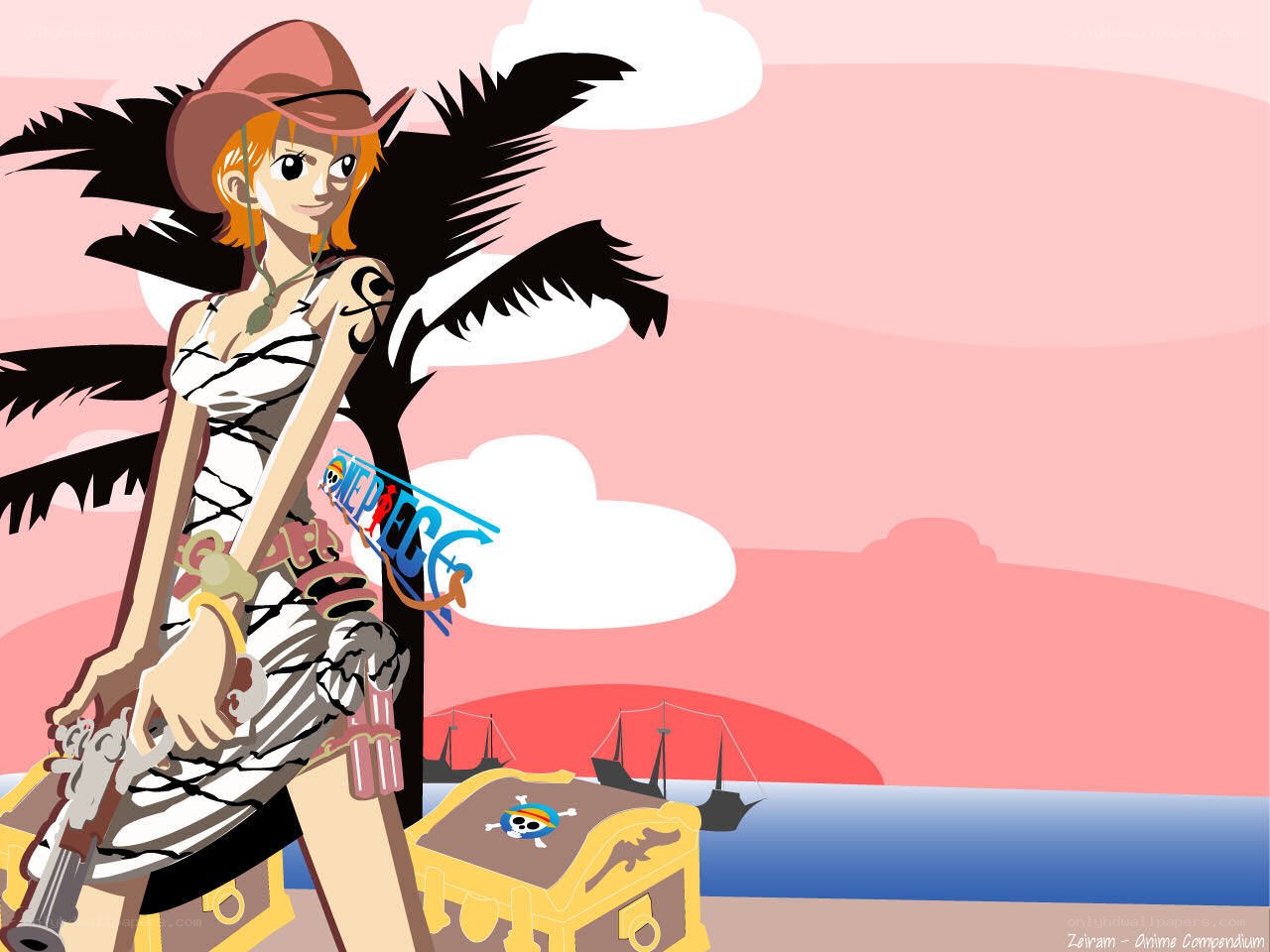 Nami on a tropical island