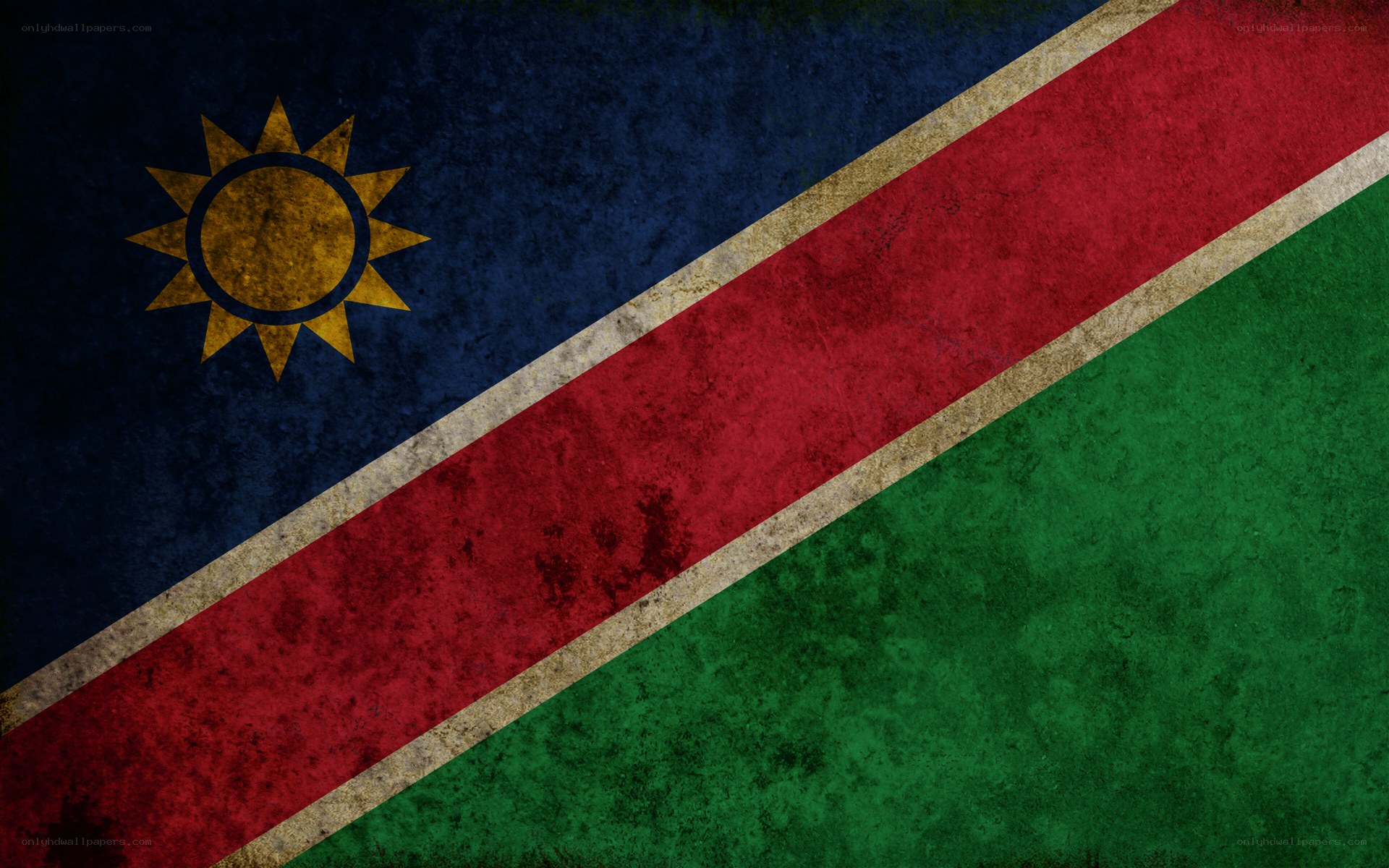 Namibia flag with sun symbol