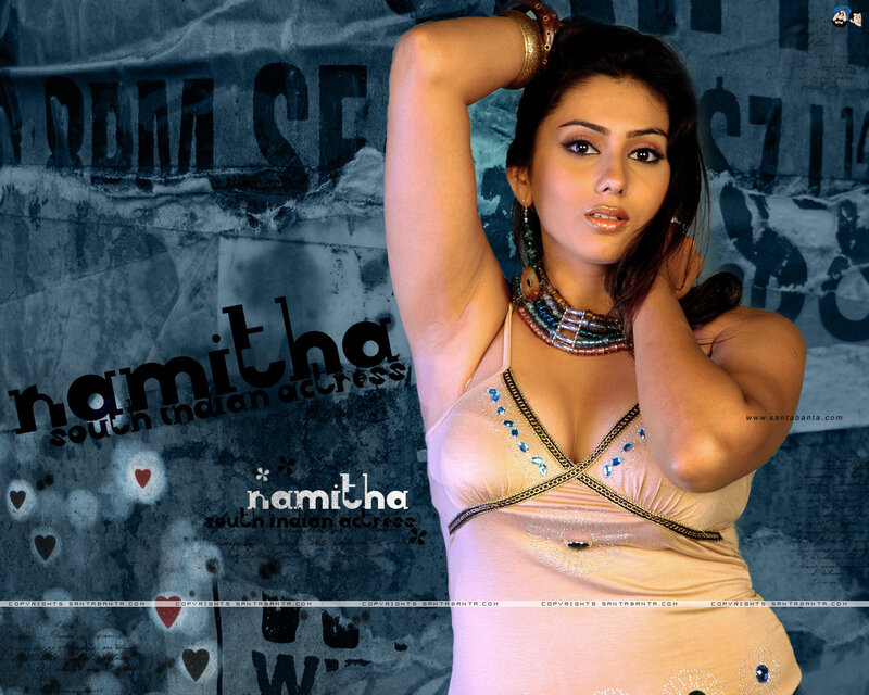 Namitha in a pink dress