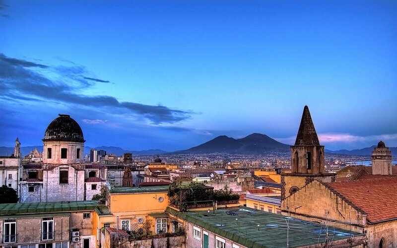 Naples Cityscape with Vesuvius