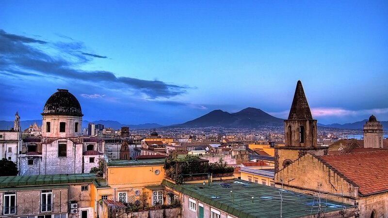 Naples skyline with Mount Vesuvius