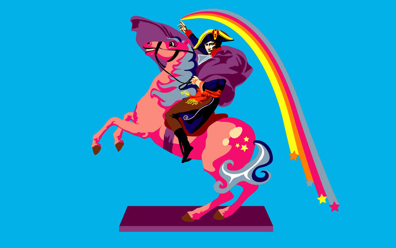 Napoleon on a colorful horse