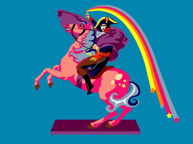 Napoleon on a colorful horse