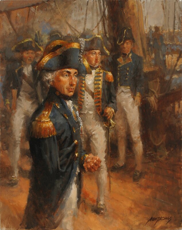 Napoleon on a ship deck