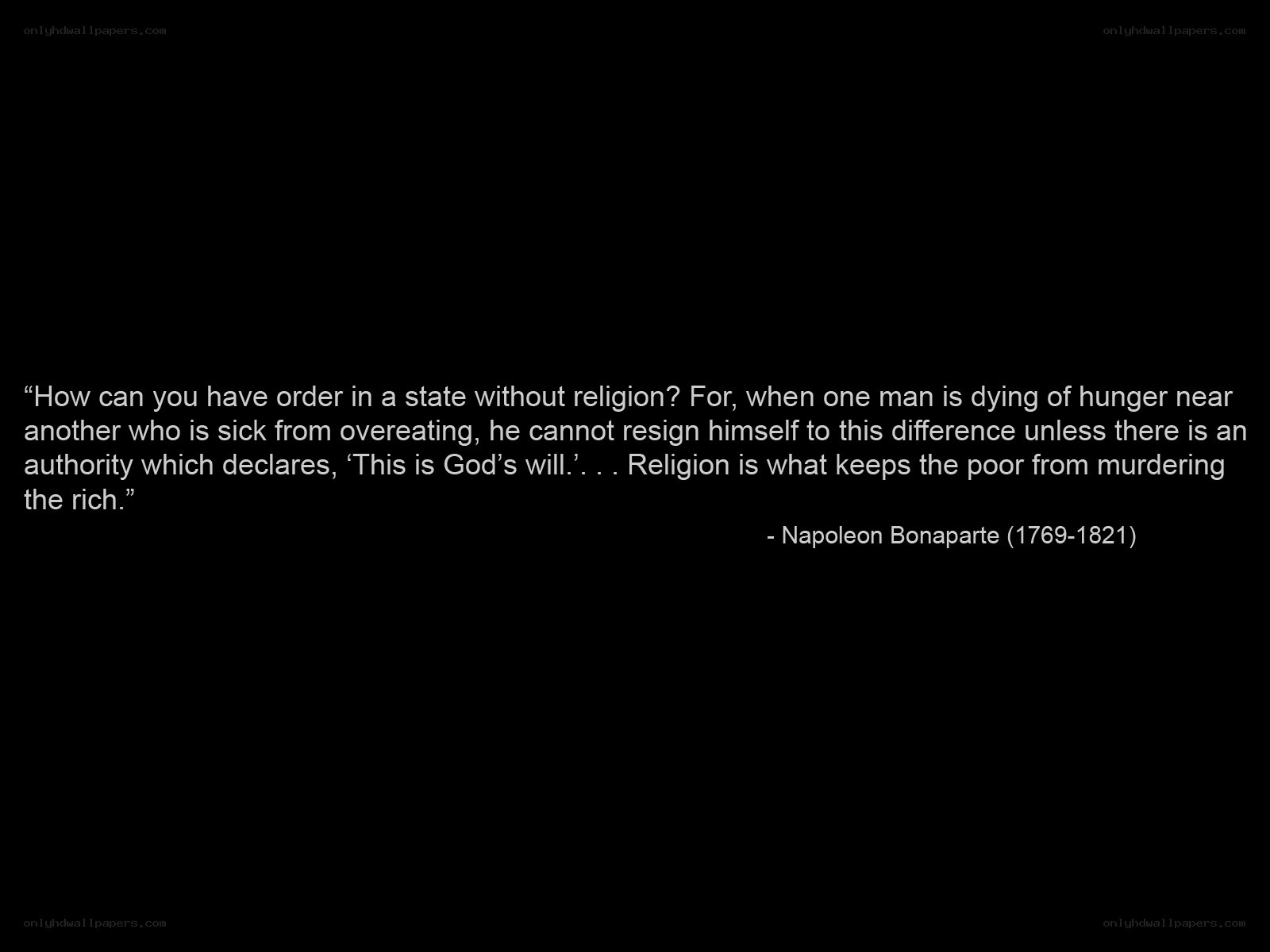 Napoleon quote on religion