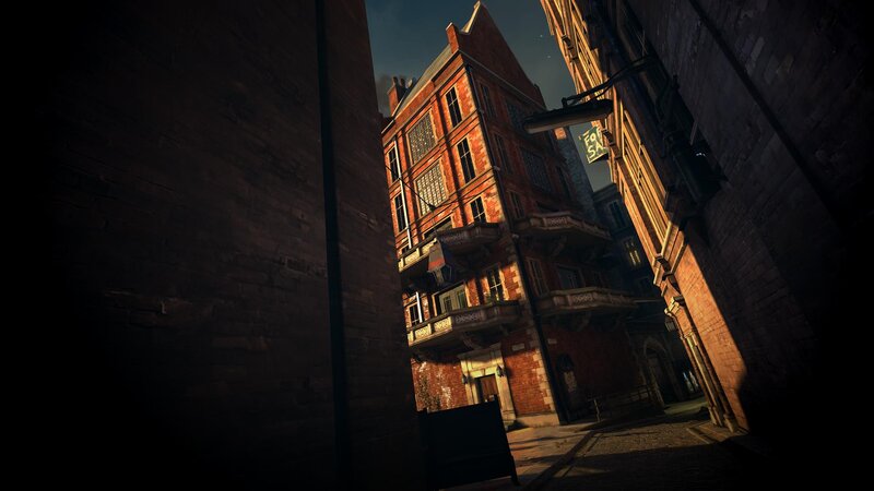 Narrow Alley Between Buildings — Brown
