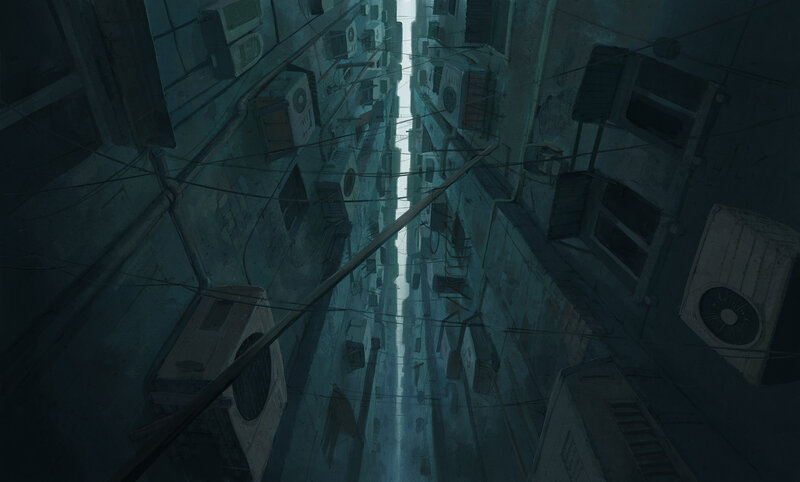 Narrow Alley Between Buildings