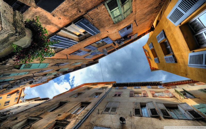 Narrow Alley Between Buildings — Yellow