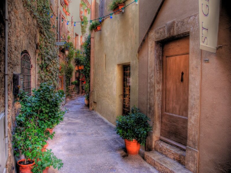 Narrow alley in a historic town