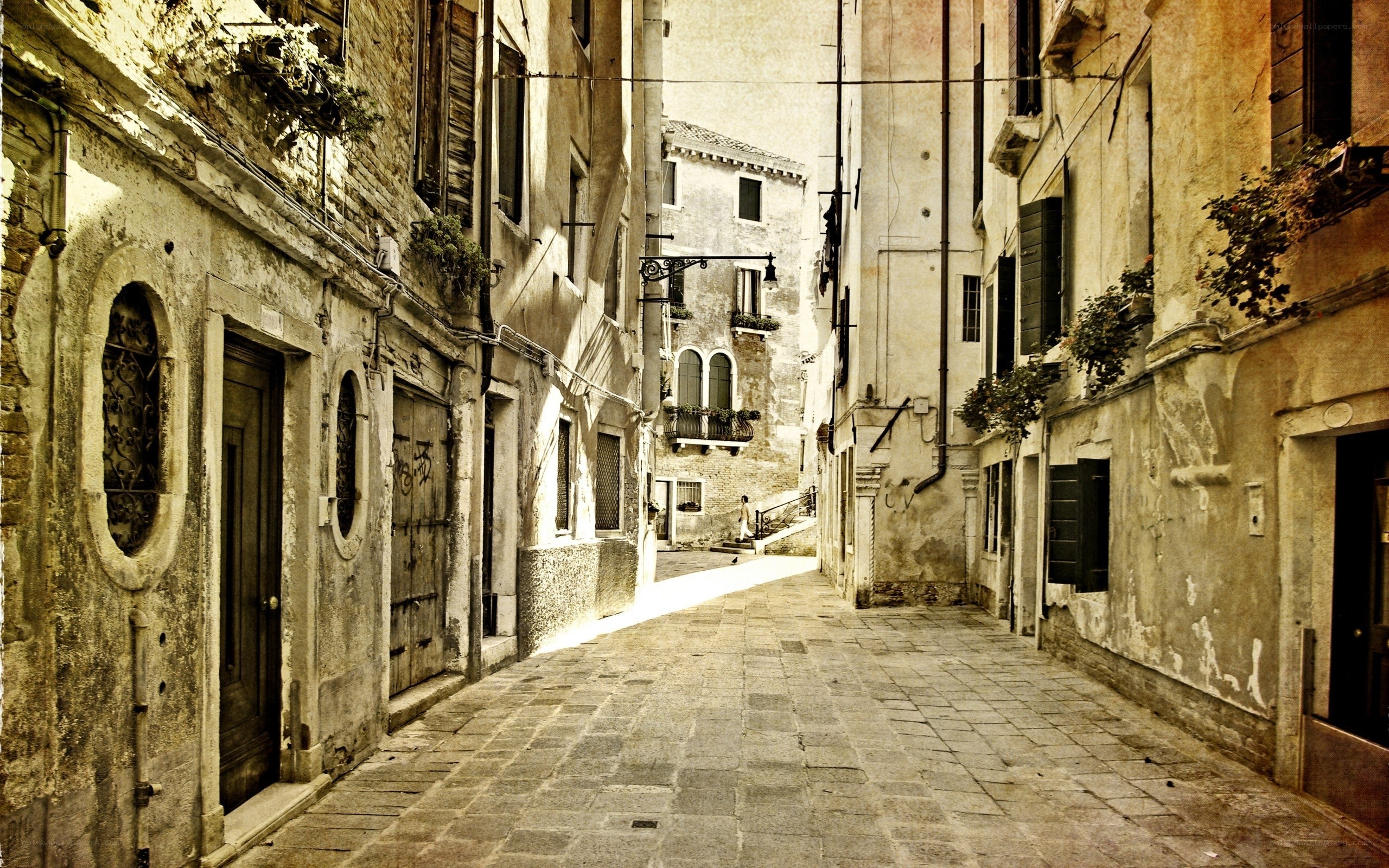 narrow alley in old city