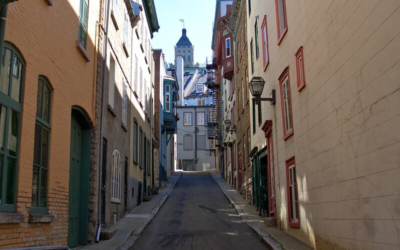 Narrow Alley with Buildings