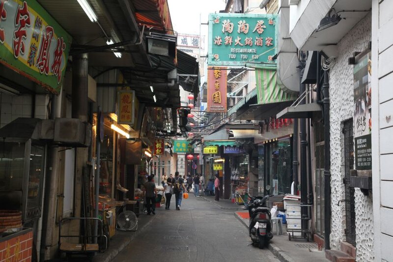 Narrow Alley with Shops