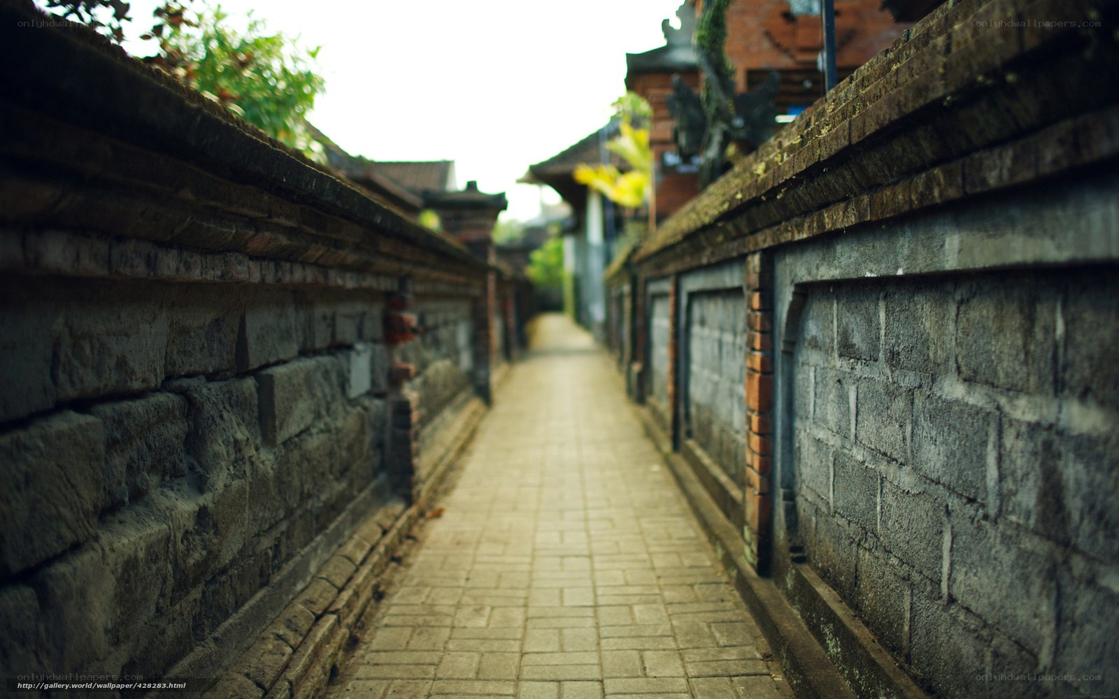 narrow alley with stone walls