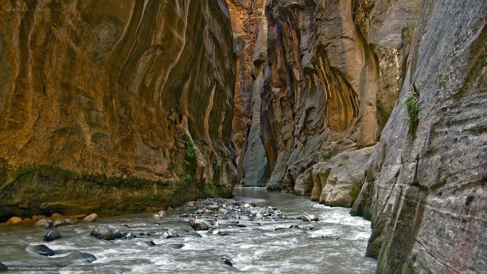 Narrow canyon with flowing river