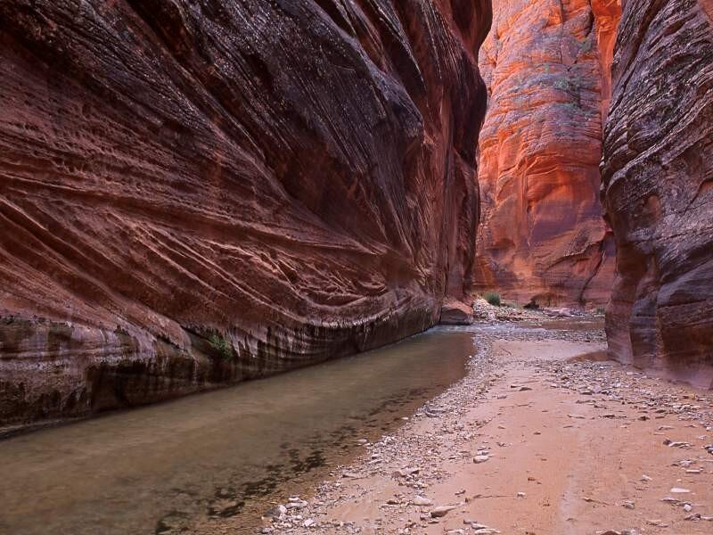 Narrow canyon with river