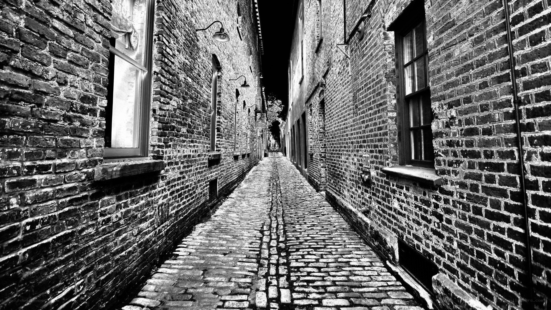 Narrow cobblestone alley
