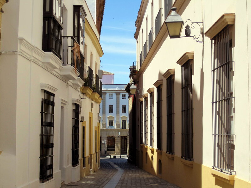 Narrow Cobblestone Alley — White