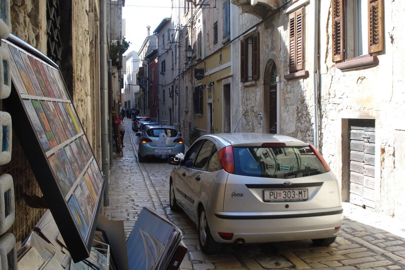 Narrow cobblestone street in old town