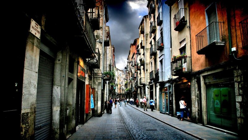 Narrow street in Barcelona