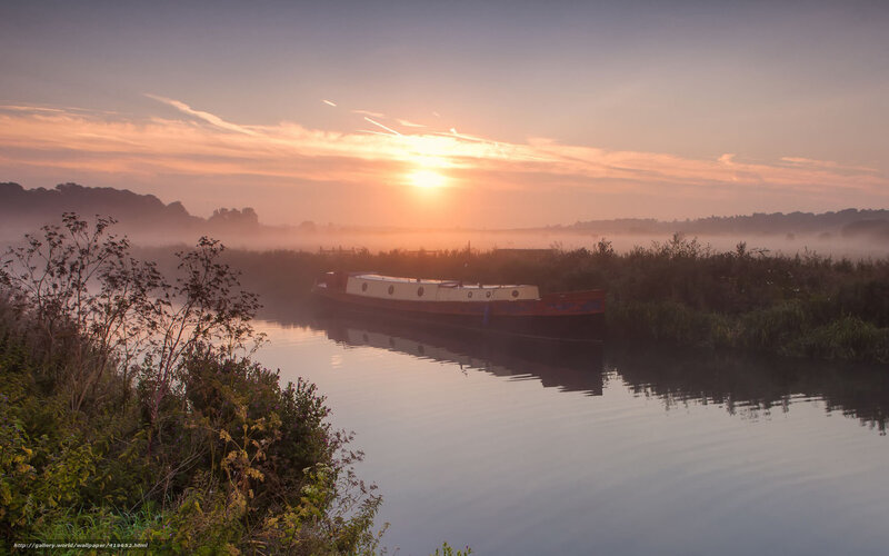 Narrowboat on River