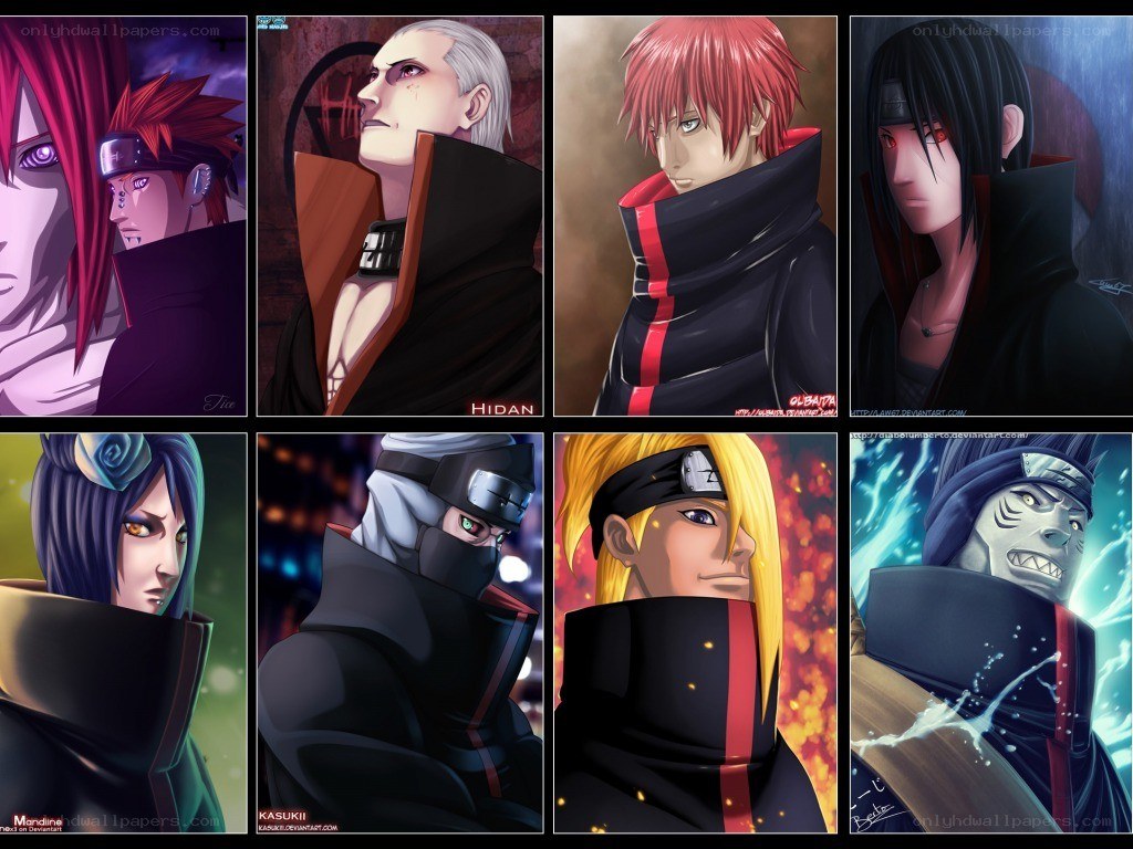 Naruto Akatsuki group portraits