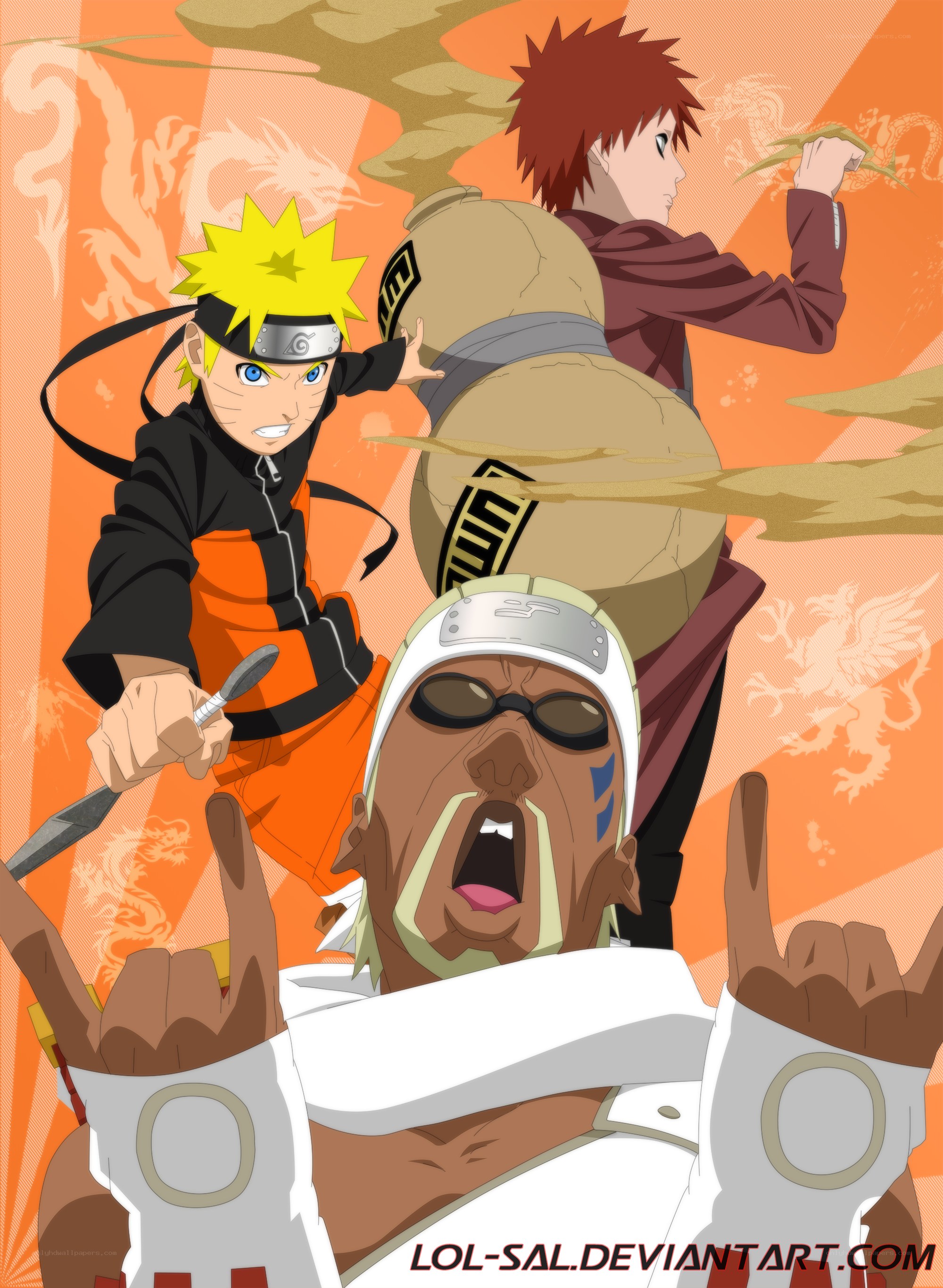 Naruto and allies in action