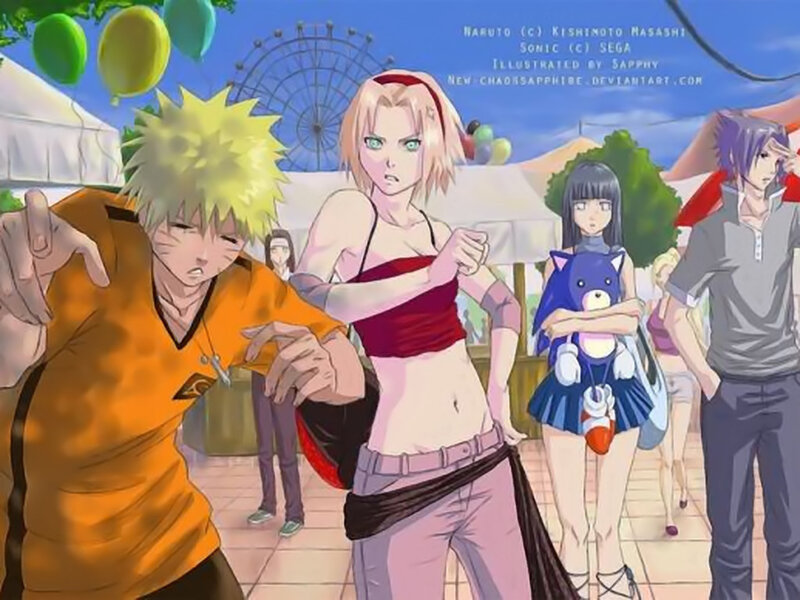 Naruto and friends at a festival