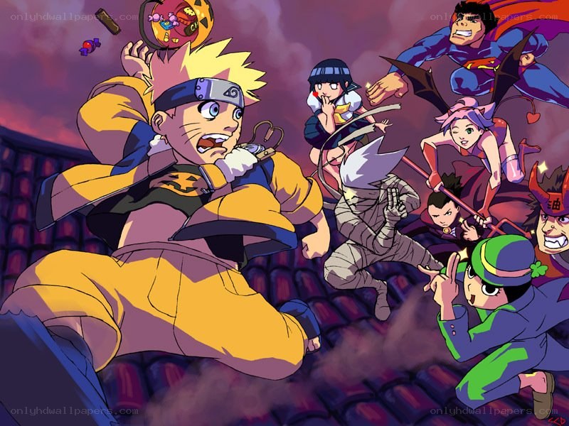 Naruto and friends in action