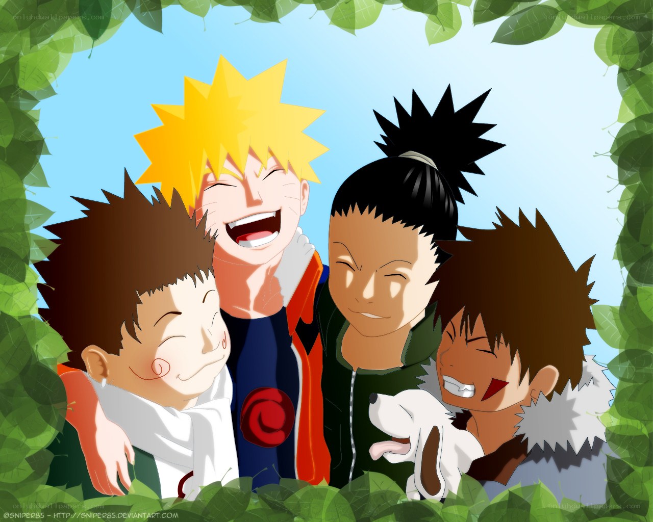 Naruto and friends laughing