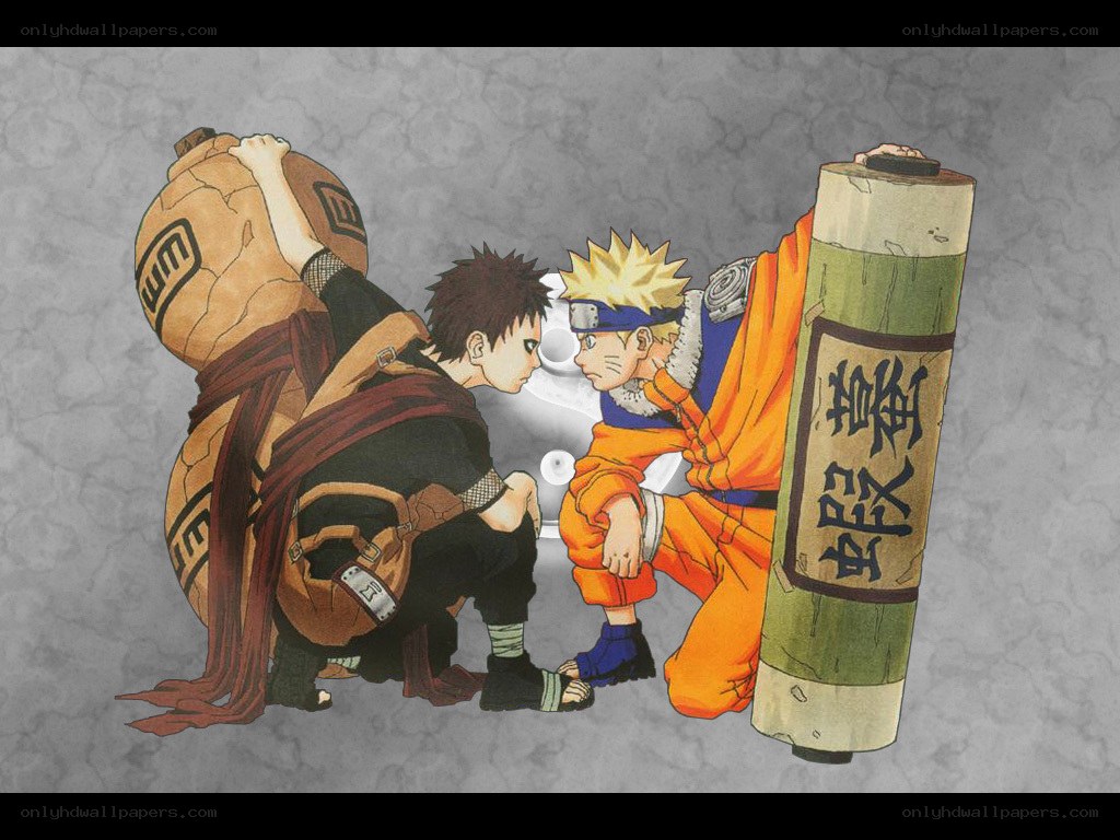 Naruto and Gaara facing off